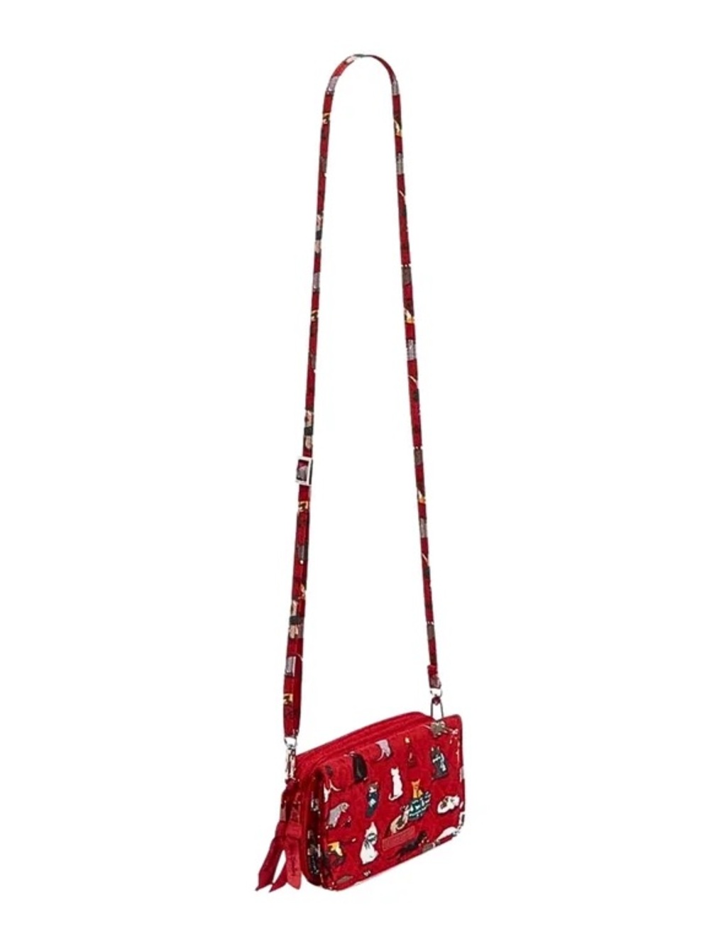Vera Bradley - RFID Tech Wristlet Crossbody Clutch - Holiday Cats Red